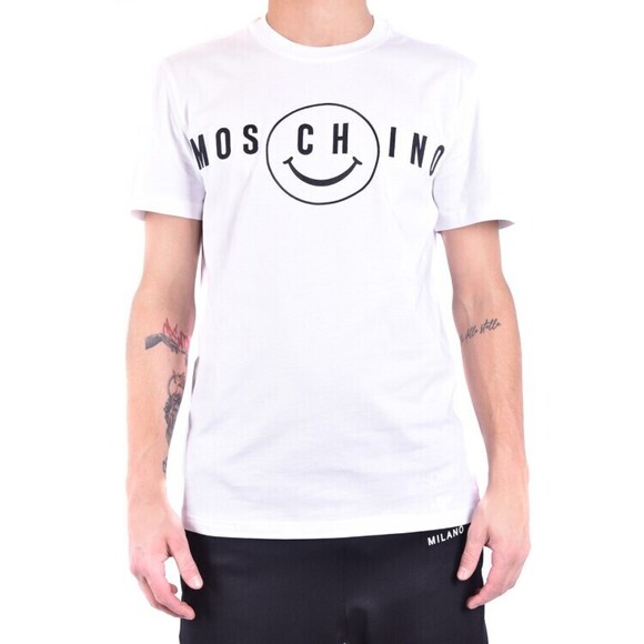 Moschino Classic White Tee With Bold Black Print - NWT